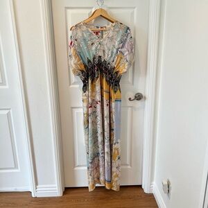 JOHNNY WAS SILK MAXI DRESS SIZE SMALL
